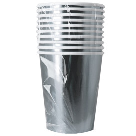 Bicchiere di Carta 9Oz/240ml Argento "Party" (10 Pezzi)