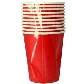 Bicchiere di Carta 9Oz/240ml Rosso "Party" (10 Pezzi)