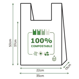 Sacchetto di Plastica Canottiera 100% Biodegradabile 35x50cm (2000 Pezzi)