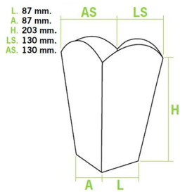 Scatola Pop Corn Grande Kraft 150g 8,7x13x20,3cm (25 Pezzi)
