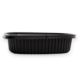 Contenitori Rettangolare PP Nero 600ml 190x140x48mm (40 Pezzi)