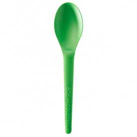 Cucchiaini in Amido di Mais CPLA Verde 12 cm (2000 Pezzi)