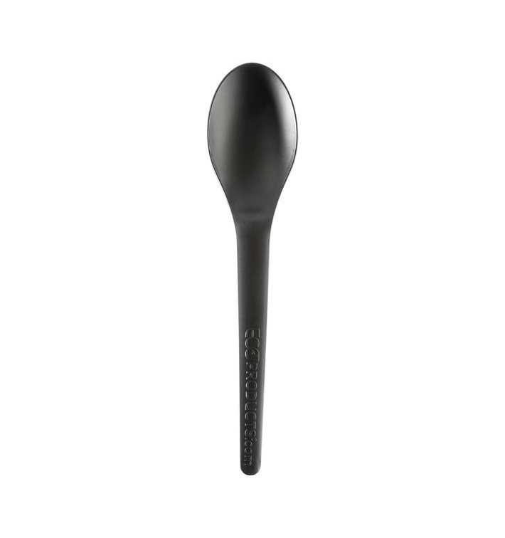 Cucchiaini in Amido di Mais CPLA Nero 12 cm (2000 Pezzi) Cucchiaini in Amido di Mais CPLA Nero 12 cm (2000 Pezzi)
