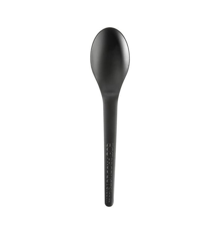 Cucchiaini in Amido di Mais CPLA Nero 12 cm (100 Pezzi) Cucchiaini in Amido di Mais CPLA Nero 12 cm (100 Pezzi)