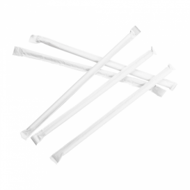 Cannuccia Dritta Carta Bianco Imbustato Bianco Ø8mm 20cm (300 Pezzi)