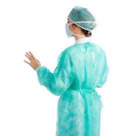 Camice di Protezione TNT PP Chiusura Con Lacci Verde XL (10 Pezzi)