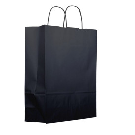 Buste Shopper in Carta Nero 100g 25+11x31cm (25 Pezzi)