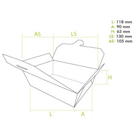 Contenitore di Cibo Kraft Piccolo 11,8x9x6,3cm (250 Pezzi)