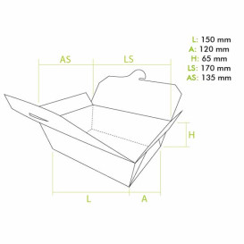 Contenitore di Cibo Kraft Medio 15x12x6,5cm (25 Pezzi)