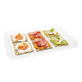 Vassoio Plastica RPET Trasparente 35x24cm (50 Pezzi)