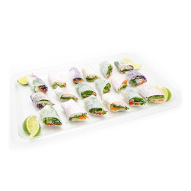 Vassoio Plastica RPET Trasparente 46x30cm (10 Pezzi)