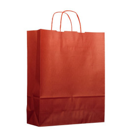 Buste Shopper in Carta Rosso 100g 25+11x31cm (25 Pezzi)