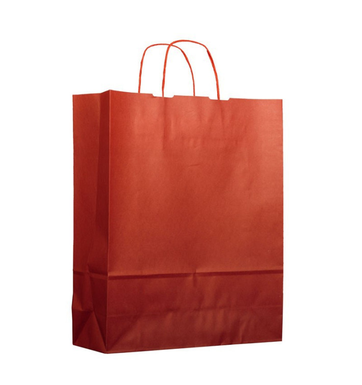 Buste Shopper in Carta Rosso 100g 25+11x31cm (25 Pezzi) Buste Shopper in Carta Rosso 100g 25+11x31cm (25 Pezzi)