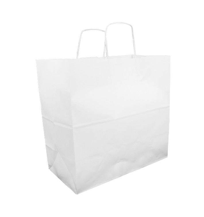 Buste Shopper in Carta Bianca 100g 35+15x30cm (25 Pezzi) Buste Shopper in Carta Bianca 100g 35+15x30cm (25 Pezzi)