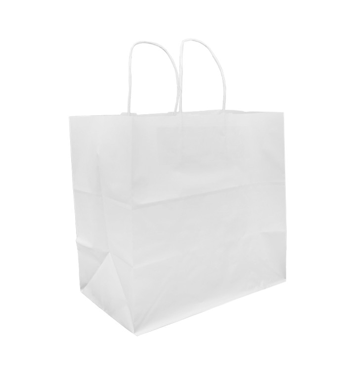 Buste Shopper in Carta Bianca 80g 30+18x29cm (25 Pezzi) Buste Shopper in Carta Bianca 80g 30+18x29cm (25 Pezzi)