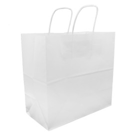 Buste Shopper in Carta Bianca 100g 27+14x26cm (25 Pezzi)