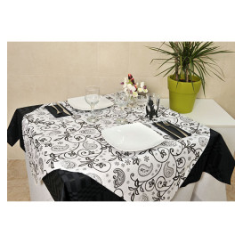 Tovaglia di Carta Taglio 1,2x1,2m "Cachemire Nero" 37g (300 Pezzi)