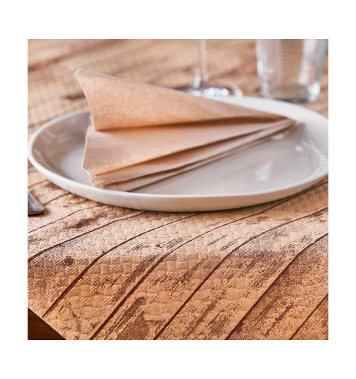 Tovaglia di Carta Taglio 1x1m "Legno Kraft" 40g (400 Pezzi) Tovaglia di Carta Taglio 1x1m "Legno Kraft" 40g (400 Pezzi)