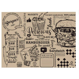 Tovaglietta di Carta 30x40cm Kraft "Burguer" 40g (1.000 Pezzi)