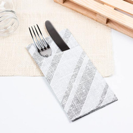 Tovagliolo Portaposate di Carta 40x40cm Barlovento Nero (960 Pezzi)