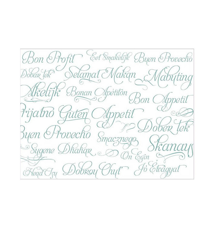 Tovaglietta di Carta 30x40cm "Buon Appetito" Turchese 40g (1.000 Pezzi) Tovaglietta di Carta 30x40cm "Buon Appetito" Turchese 40g (1.000 Pezzi)