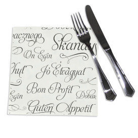 Tovagliolo di Carta "Buon Appetito" Punta- Punta 40x40cm (600 Pezzi)