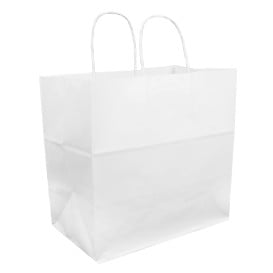 Buste Shopper in Carta Bianca 100g 30+18x29cm (25 Pezzi)