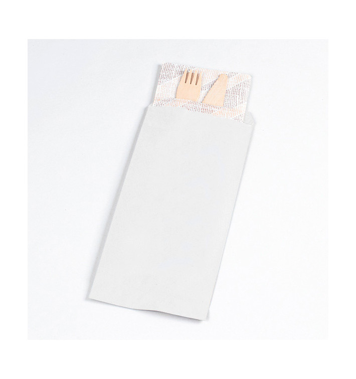 Busta per Posate Bianco 11x24cm (1000 Pezzi) Busta per Posate Bianco 11x24cm (1000 Pezzi)