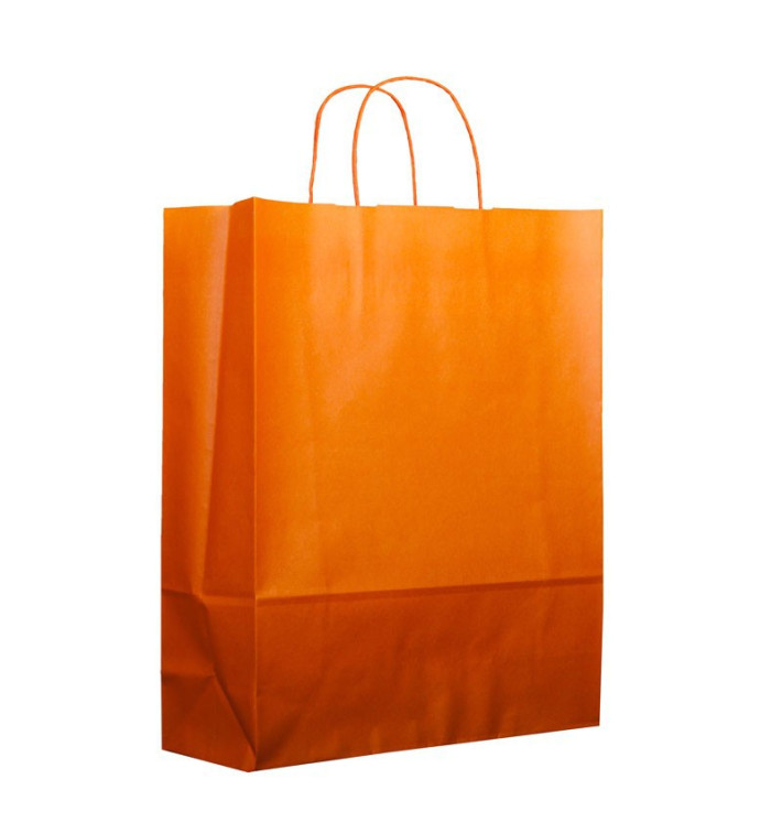 Buste Shopper in Carta Arancione 100g 25+11x31cm (25 Pezzi) Buste Shopper in Carta Arancione 100g 25+11x31cm (25 Pezzi)