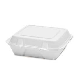 Contenitori Canna da Zucchero Bianco 24x23x7,7cm (50 Pezzi)