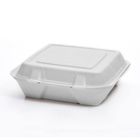 Contenitori Canna da Zucchero Bianco 3S 24x23x7,6cm (50 Pezzi)