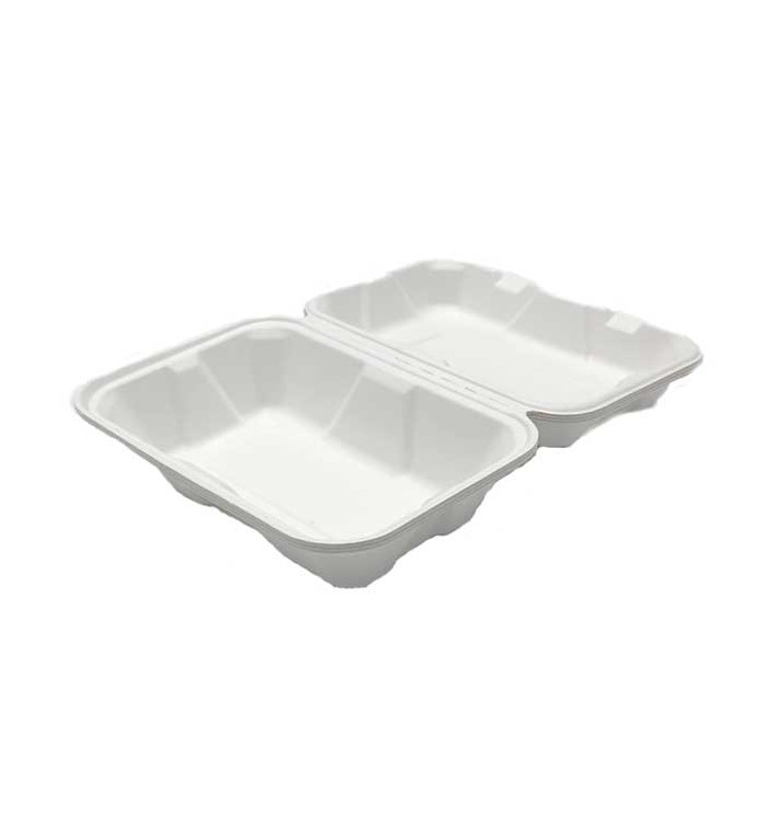 Contenitori Canna da Zucchero Bianco 23x15x7,7cm (50 Pezzi) Contenitori Canna da Zucchero Bianco 23x15x7,7cm (50 Pezzi)