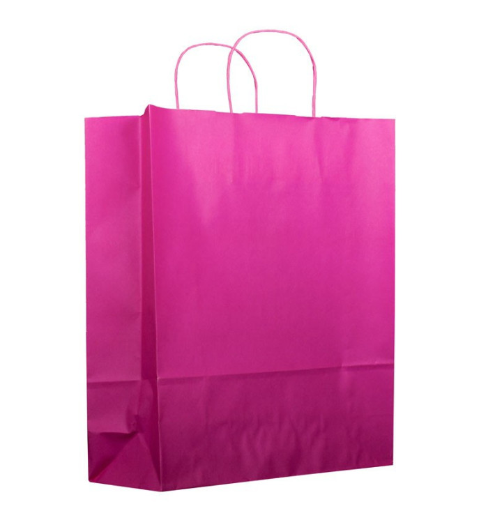 Buste Shopper in Carta Fucsia 100g 25+11x31 cm (200 Pezzi) Buste Shopper in Carta Fucsia 100g 25+11x31 cm (200 Pezzi)