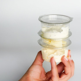 Contenitore Tondo Coperchio APET Transparente 100 ml Ø70mm (45 Pezzi)