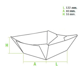 Vaschetta 525ml Kraft 12,2x8x5,5cm (25 Pezzi)