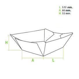 Vaschetta 525ml Carta 12,1x8,1x5,5cm (25 Pezzi)