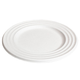 Piatto Canna da Zucchero Premium Wave Bianco Ø18cm (600 Pezzi)