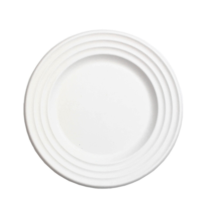 Piatto Canna da Zucchero Premium Wave Bianco Ø18cm (600 Pezzi) Piatto Canna da Zucchero Premium Wave Bianco Ø18cm (600 Pezzi)