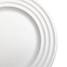 Piatto Canna da Zucchero Premium Wave Bianco Ø18cm (600 Pezzi)