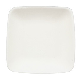 Mini Piatto Canna da Zucchero Quadrato Bianco 6,5x6,5cm (50 Pezzi)