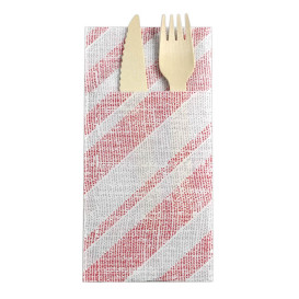 Tovagliolo Portaposate di Carta 40x40cm Barlovento Rosso (30 Pezzi)