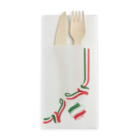 Tovagliolo Portaposate di Carta 40x40cm Italia (30 Pezzi)
