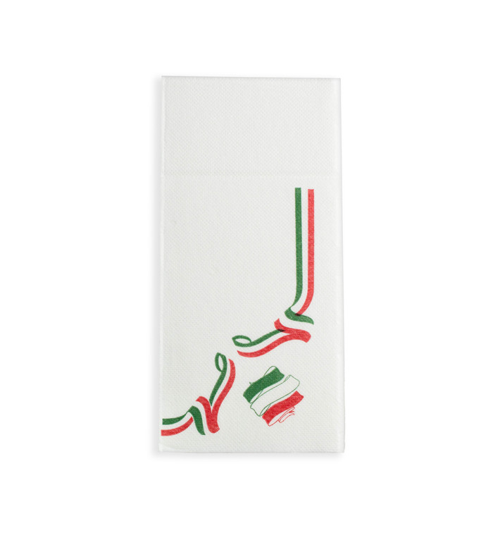 Tovagliolo Portaposate di Carta 40x40cm Italia (30 Pezzi) Tovagliolo Portaposate di Carta 40x40cm Italia (30 Pezzi)