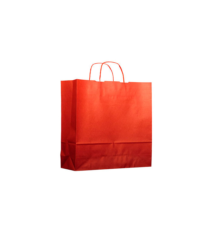 Buste Shopper in Carta Rosso 100g 22+9x23 cm (200 Pezzi) Buste Shopper in Carta Rosso 100g 22+9x23 cm (200 Pezzi)