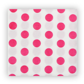 Tovagliolo di Carta "Pois Fucsia" Punta- Punta 40x40cm (50 Pezzi)