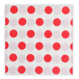 Tovagliolo di Carta "Pois Rosso" Punta- Punta 40x40cm (50 Pezzi)