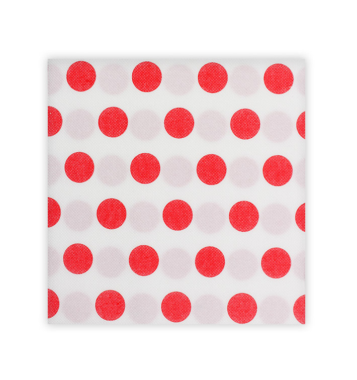 Tovagliolo di Carta "Pois Rosso" Punta- Punta 40x40cm (50 Pezzi) Tovagliolo di Carta "Pois Rosso" Punta- Punta 40x40cm (50 Pezzi)