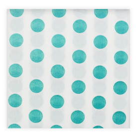 Tovagliolo di Carta "Pois Turchese" Punta- Punta 40x40cm (600 Pezzi)