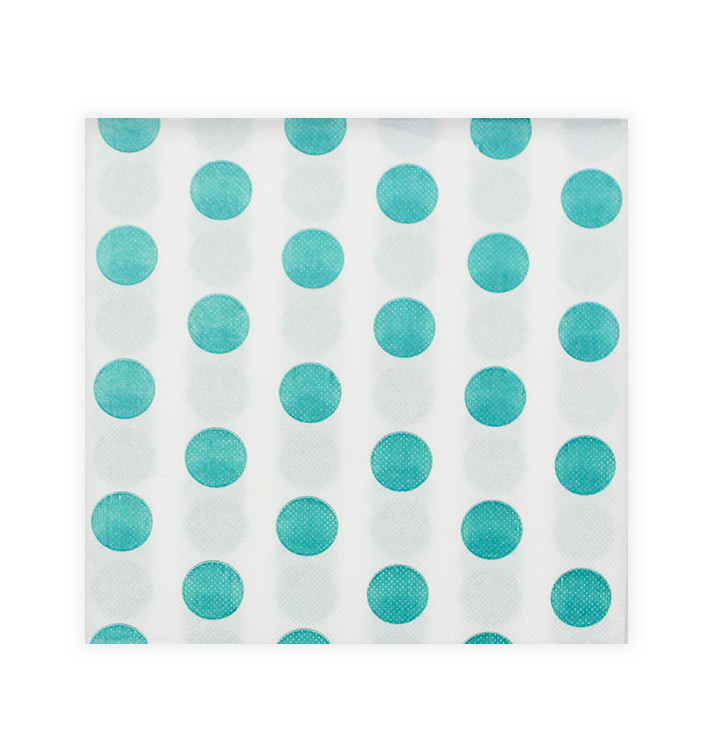 Tovagliolo di Carta "Pois Turchese" Punta- Punta 40x40cm (600 Pezzi) Tovagliolo di Carta "Pois Turchese" Punta- Punta 40x40cm (600 Pezzi)