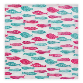 Tovagliolo di Carta "Pesce" Punta- Punta 40x40cm (50 Pezzi)